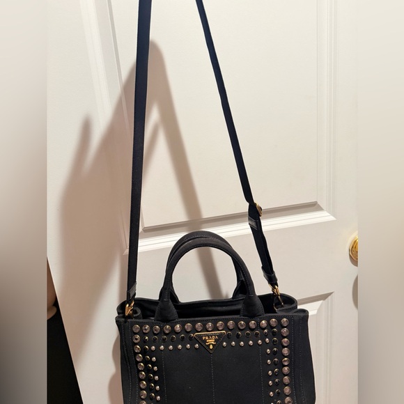Prada Black Tote with Silver Studs - Picture 2 of 5